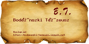 Bodánszki Tézeusz névjegykártya